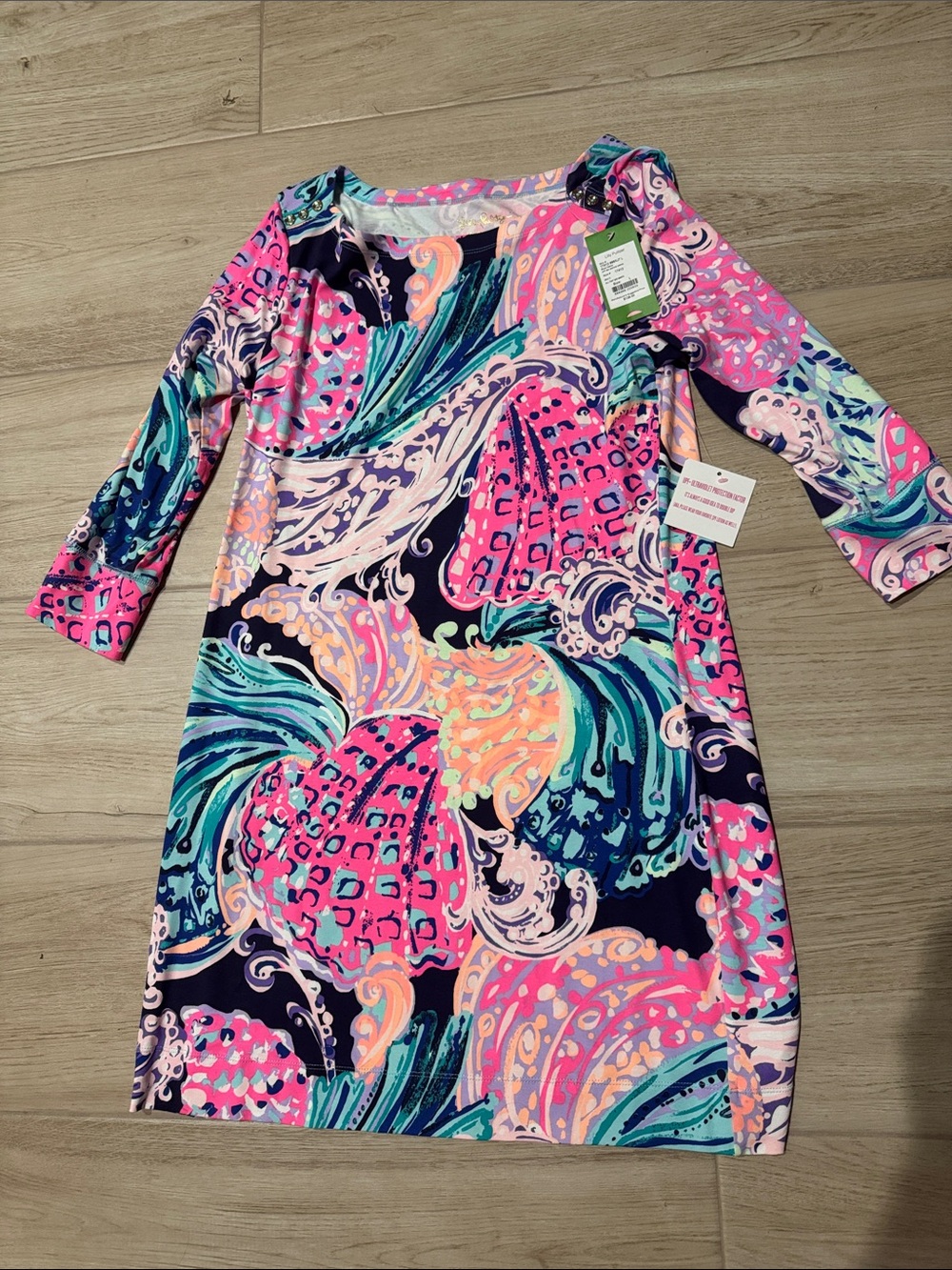 NWT Lilly Pulitzer UPF 50+ Sophie Dress in Multi All That She Wants Size L